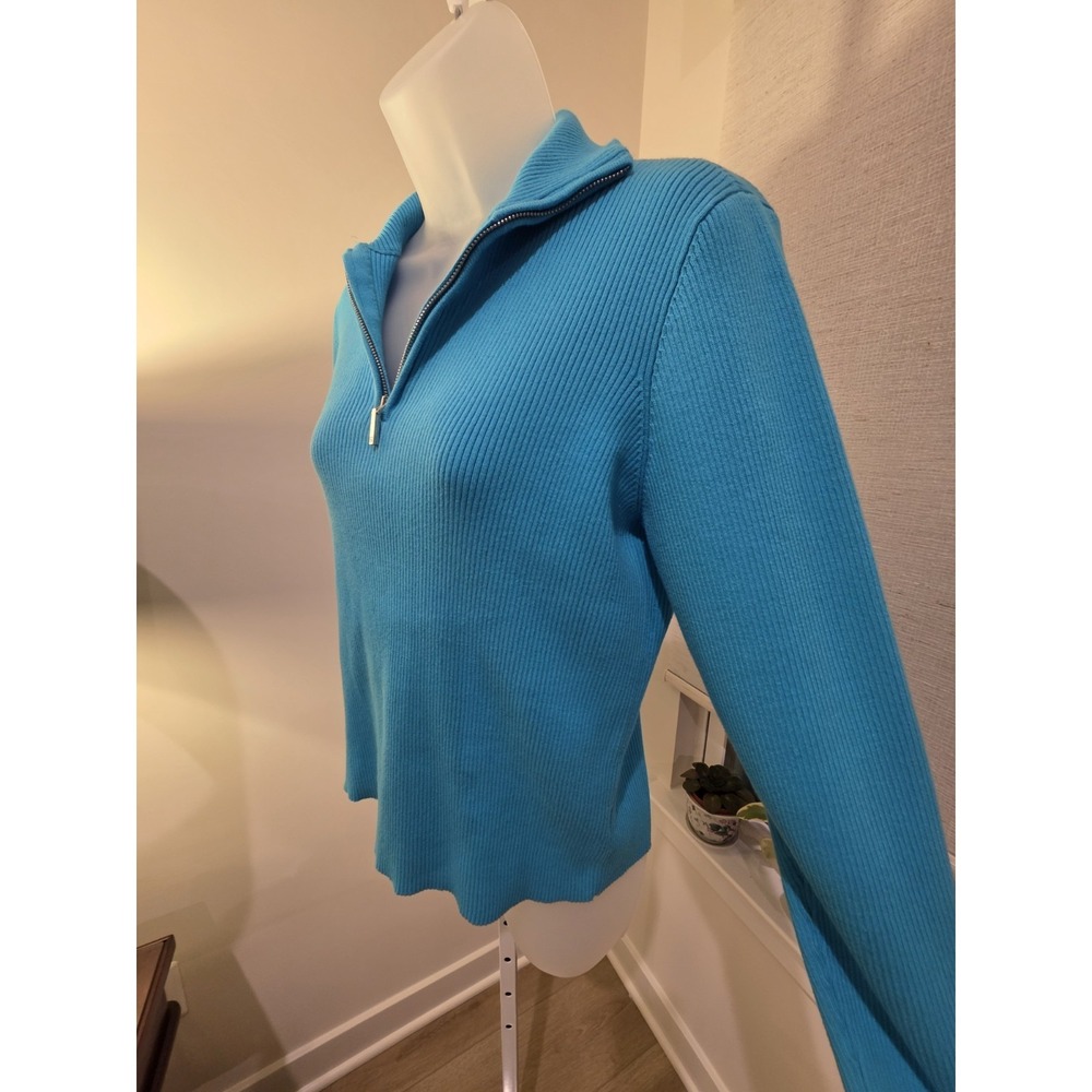 Polo Ralph Lauren CLASSIC SOLID 1/4 Zip Pullover Turquoise Size L - Picture 7 of 16